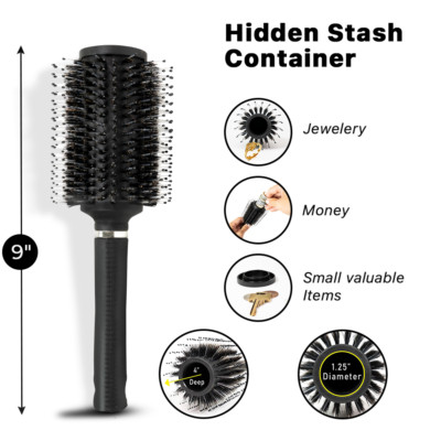 Real Hidden Inner Compartment Hair Brush Diversion Safe Stash Secret Container