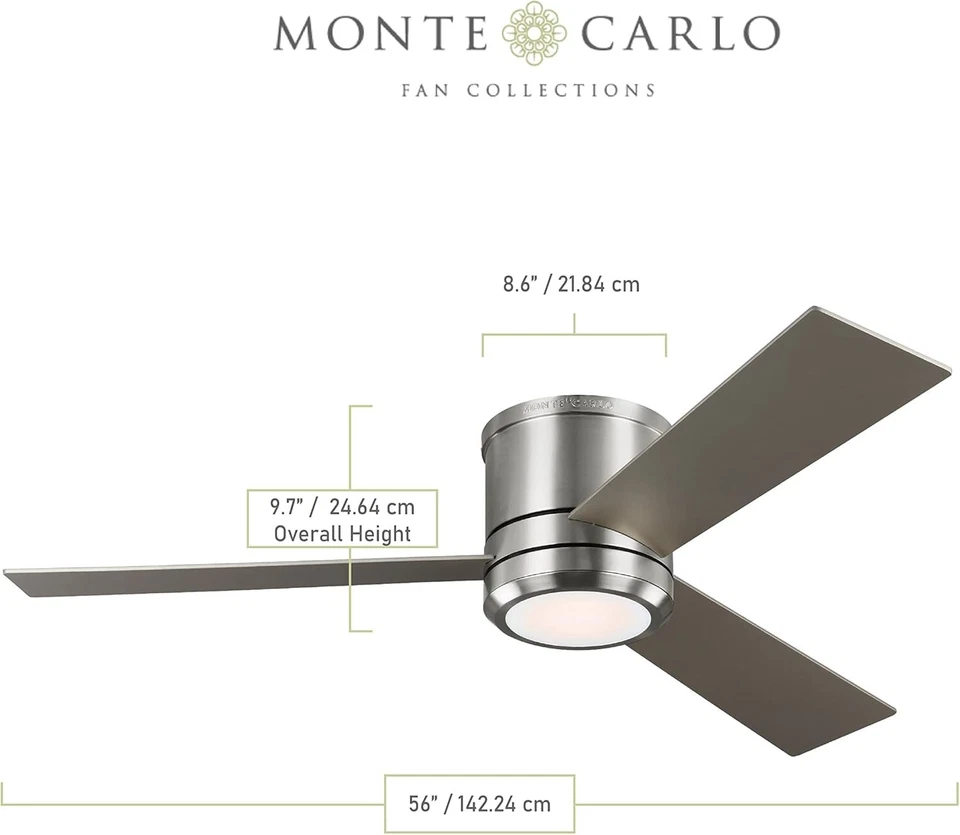 Monte Carlo 3CLMR56BSD-V1 Clarity Max 56" Ventilador Abrazador Exterior Luz LED Pared Con Foto 4 de 4