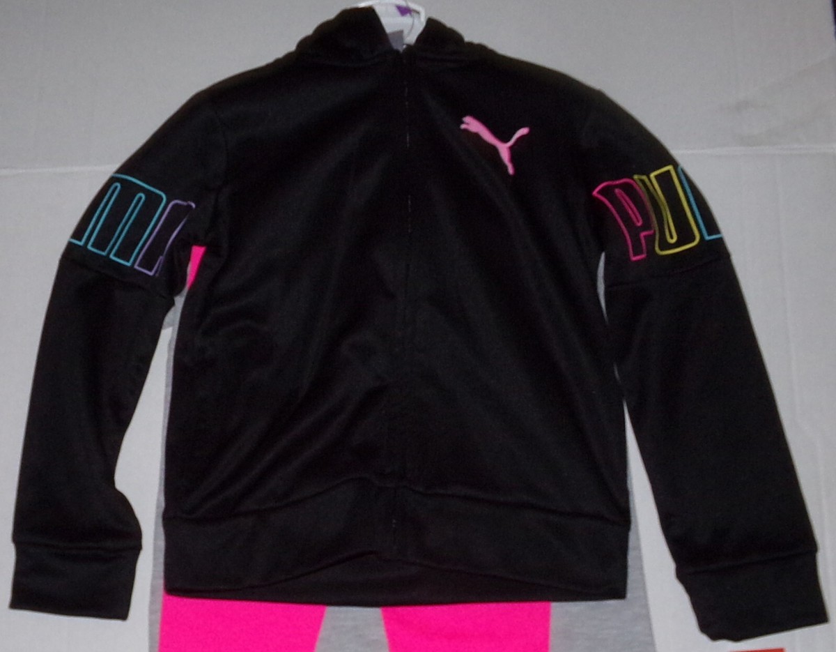 Pinku Sudadera Hoko PUMA Girl's 3-Piece Tech Fleece Zipper