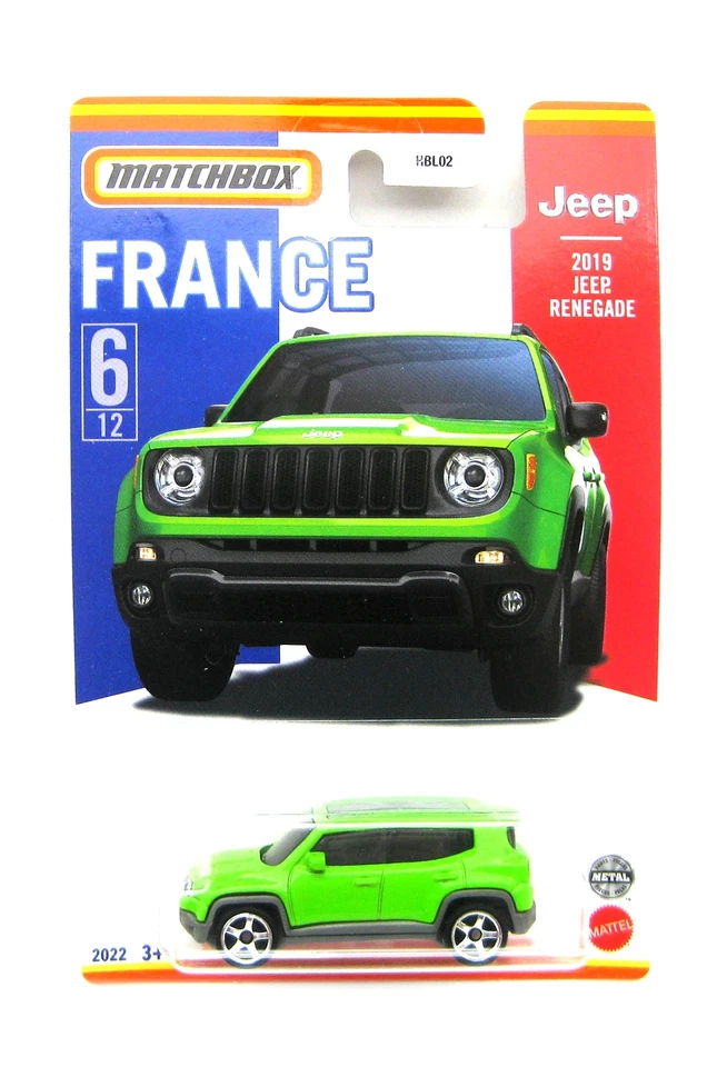 Matchbox Jeep Renegade France 2019 grün 1:64