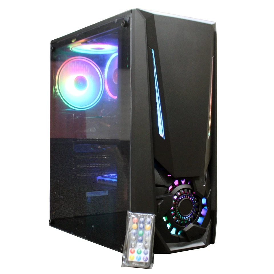 Custom Gaming Desktop PC AMD QC 3.5GHz 16GB 256GB 1TB RX 5500 XT WiFi BT W10H - Image 4 of 4