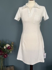 Gorgeous White Fit & Flare Tennis Dress In Towelling - BNWT - Size 10
