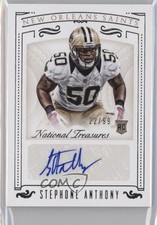 2015 Panini National Treasures Rookie Signatures 22/99 Stephone Anthony Auto v7j