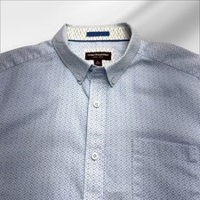 JOHNSTON MURPHY Men s XL Blue Short Sleeve Dress Shirt