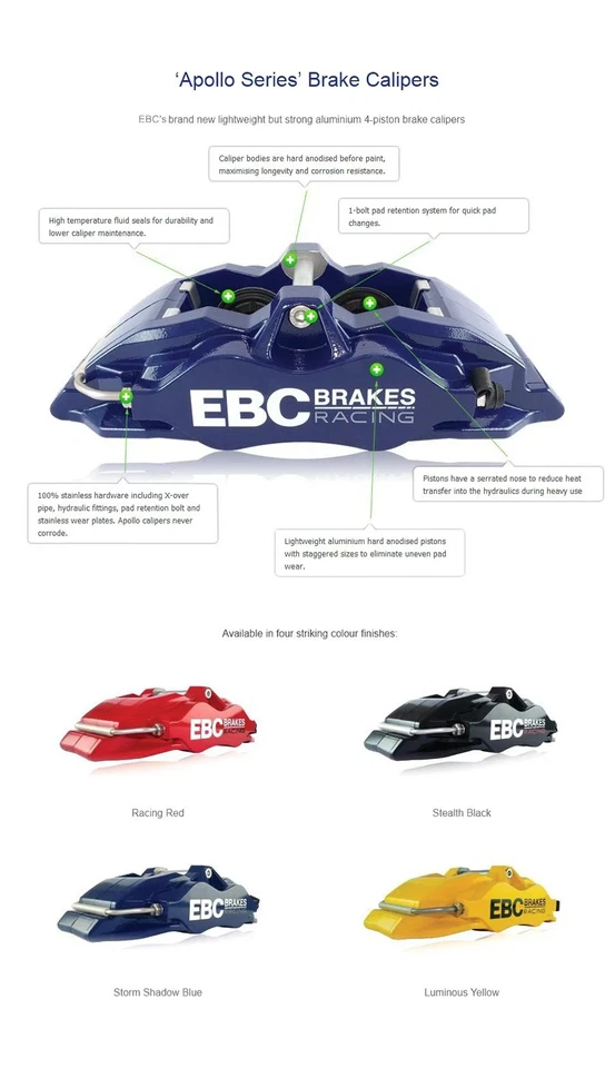 For Mazda RX-8 04-11 EBC Apollo-4 Series Front Driver Side Brake Caliper Foto 2 de 2