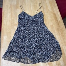 Abercrombie & Fitch Floral Sundress Women's XL Black & White Daisy Chiffon