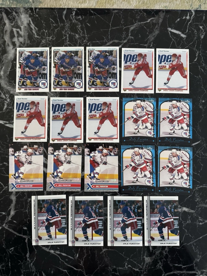 Lote de tarjetas de novato 250x años 70 a 00 NHL ENFORCERS Rob Ray Darren Mccarty Kocur Foto 3 de 4