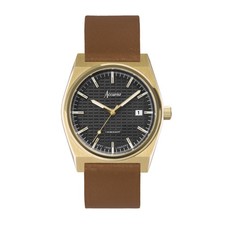Accurist Origin 41mm Mens Round Gold Analogue Watch with Brown Strap