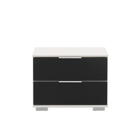 Schlafzimmer Nachttisch Nachtschrank Nachtkonsole Weiß Glasfront Schwarz