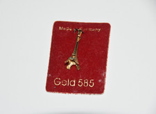 Brand New Vintage 585 14k 14kt Yellow Gold Eiffel Tower Charm made in Germany