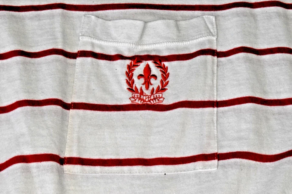 Camisetas de vestir vintage talla L años 80 rojo blanco a rayas hombreras cintura elástica Foto 4 de 4