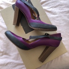 Hobbs Purple Leather Shoes NW3 Ladies  Navy Heeled Smart Formal Occasion Work 4