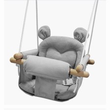 GFU Baby Swing For Infants And Toddlers Secure Swing Indoors Or Outdoors Gray