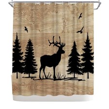 Cabin Rustic Shower Curtain Farmhouse Lodge Deer Shower Curtain Bathroom