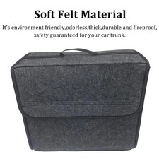 Grey Car Boot Organiser Felt Storage Box Non-Slip Foldable Trunk Bag UK Stock