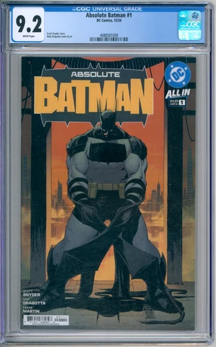 Absolute Batman 1 CGC Graded 9.2 NM- 1st Print DC Comics 2024