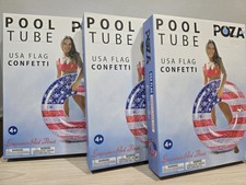 NEW 3 Pack Inflatable Pool Tube USA Confetti Adult Floaties 250th Celebration