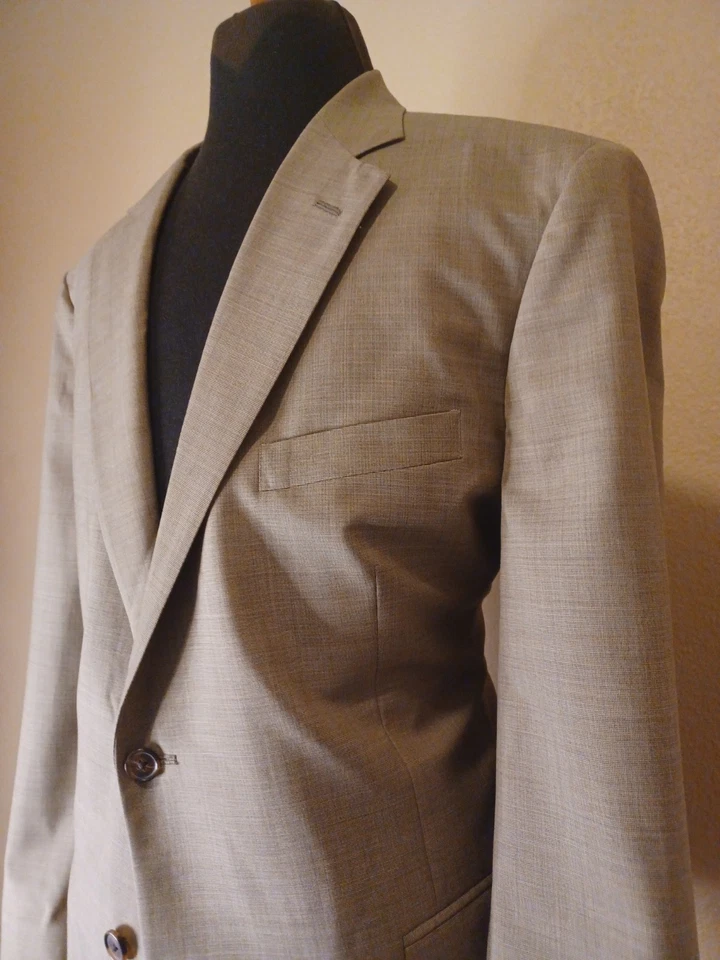 Brooks Brothers 346 TRAJE Elástico Para Hombres 46R Chaqueta, Plisado Puño Pantalones Tostado Foto 3 de 4