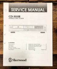 Sherwood CD-3010R CD Player Service Manual *Original*