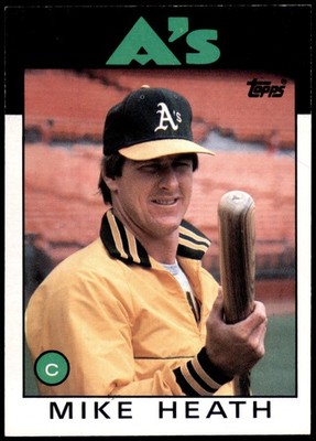 Mike Heath Oakland A's 1986 Topps Baseball Card #148 Athletics