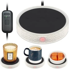 Calentador tazas eléctrico con temporizador y apagado automático para café, Vela
