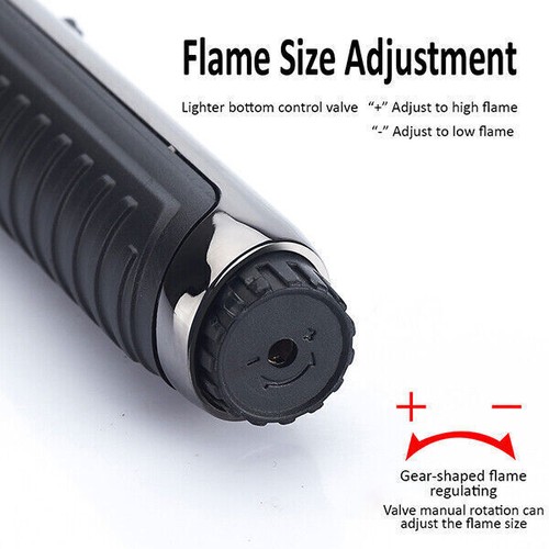 Butane Jet Adjustable Flame Torch Lighter Welding Windproof Refillable Gas - Foto 11 di 23