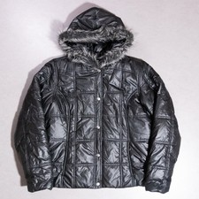 Ariat Puffy Snap Faux Fur Full Zip Puffer Jacket Women's Large Black Outdoor