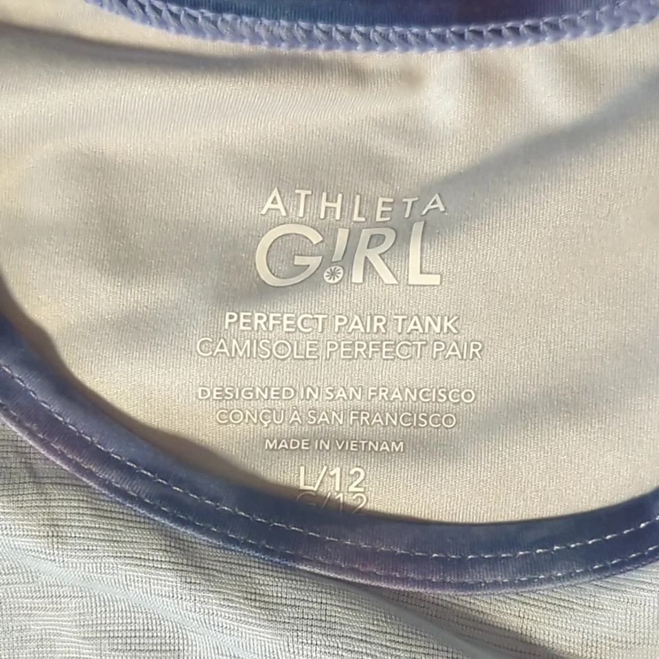 Camiseta sin mangas Athleta Girl par perfecto, camisola, talla US L/12 NUEVA CON ETIQUETAS gris púrpura Foto 3 de 4