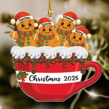 Gingerbread Personalized Christmas Ornament 2025 Acrylic 2D Family Gift Christma