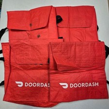 DoorDash Insulated Pizza Food Delivery Bags Red Set Of Four Used