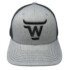 Richardson Snapback Trucker Hat Gray One Size Adjustable Embroidered Mesh Back