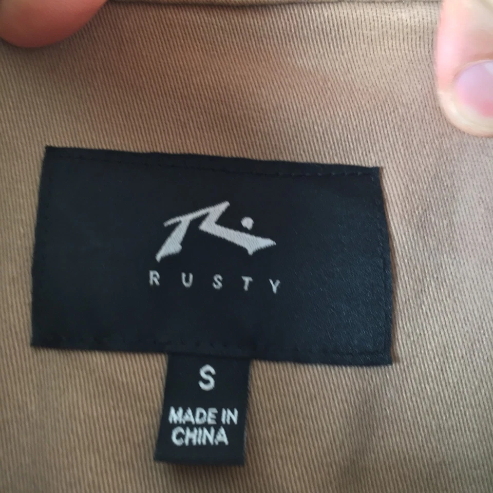 Rusty mens shacket jacket size S brown corduroy long sleeve collar 124745 - image 3 of 4