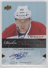 2013 Upper Deck Trilogy Rookie Premieres Level 3 2/49 Nathan Beaulieu Auto 0b3