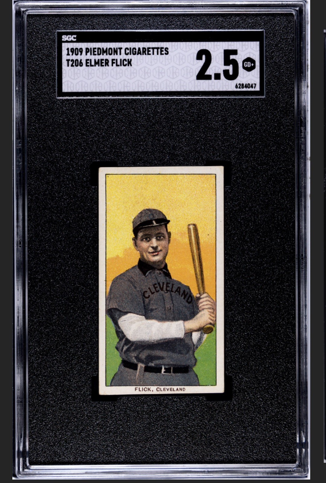 1909-11 T206 HOF Elmer Flick Piedmont Cigarettes 150 SGC 2.5 Baseball Card