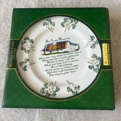 Vintage schöner Porzellan Belleek Teller mit dem Vers ein irischer Segen
