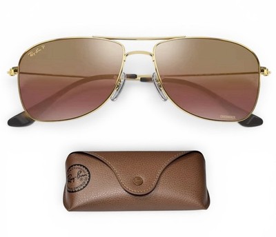Ray Ban RB3543 001/6B Chromance Polarized Gold Purple Gold Mirror