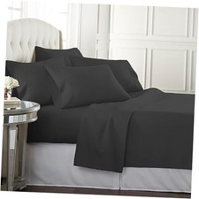Bed Sheet Set Size for Hot Sleepers, Hotel Premium Sheets Queen 09 - Black