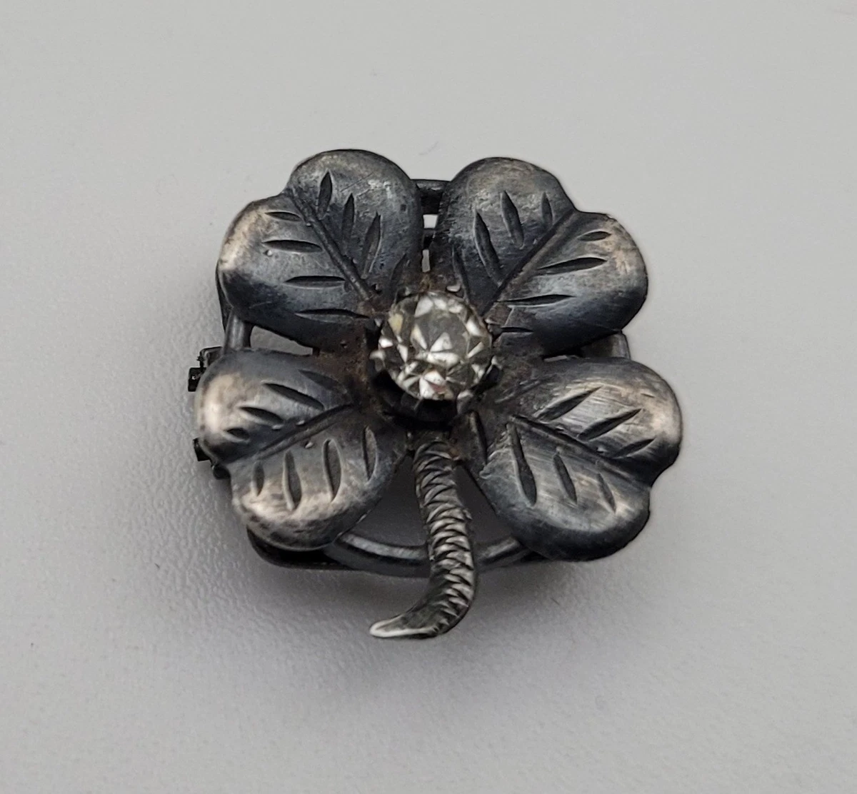 Broche Ancienne Argent Sterling Monogramme – Bijou Vintage Années 1900