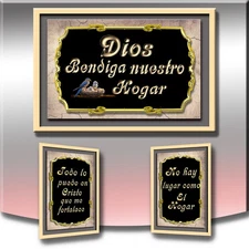 Spanish wall Décor Dios Bendiga, No Hey Todo Lo set of three