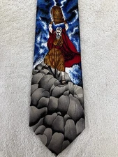 Handmade Christian Tie By Steven Harris Moses & The 10 Commandments-AWESOME TIE