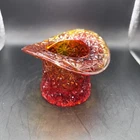 Vintage Fenton Amberina Glass Daisy And Button Top Hat Toothpick Holder