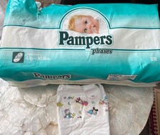 Vintage 1992 Pampers Phases Newborn Diapers 18 Count Mickey