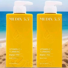 (2-PACK) MEDIX 5.5 Vitamin C Turmeric Brighten & Firm Body Cream Lotion 15 oz