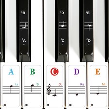 Colorful Keyboard Stickers - Removable Note Labels for 88/61/54/49 Key Piano,...