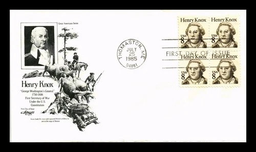US COVER HENRY KNOX GREAT AMERICANS FIRST DAY ISSUE ARTMASTER