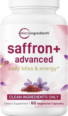 Micro Ingredients Saffron+ Advanced Supplements 60 Veggie Capsules 10-in-1 NEW A