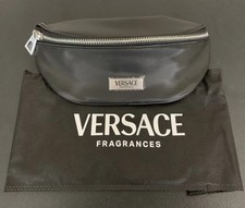Versace Fragrances Belt Bag Black Silver Travel Pouch Bumbag Fanny Pack NEW
