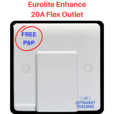 EUROLITE Enhance 20A Flex Outlet Plate White Moulded PL8220 #312