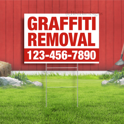 #ad Graffiti Removal Services Indoor Outdoor Yard Sign with metal stakes $23.99