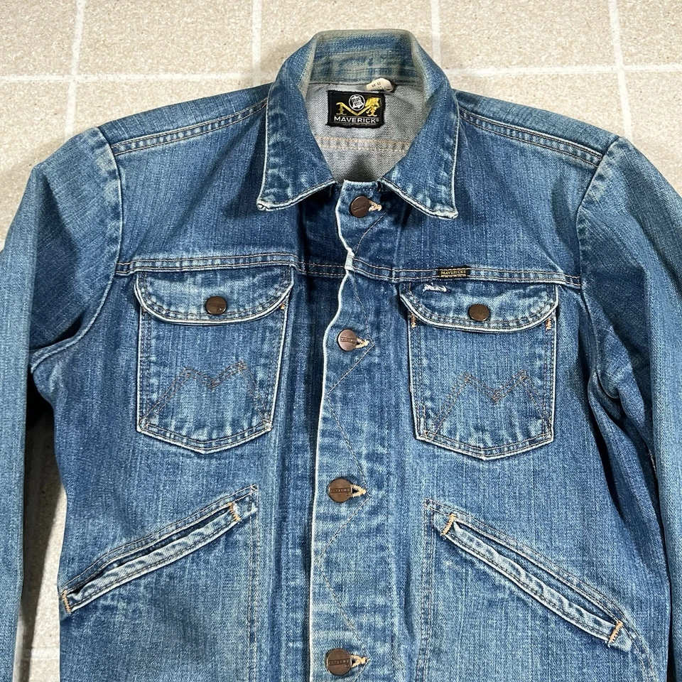 Винтажная джинсовая куртка 50-х 60-х Maverick Blue Bell куртка дальнобойщика размер 36 сделано в США - Изображение 2 из 4